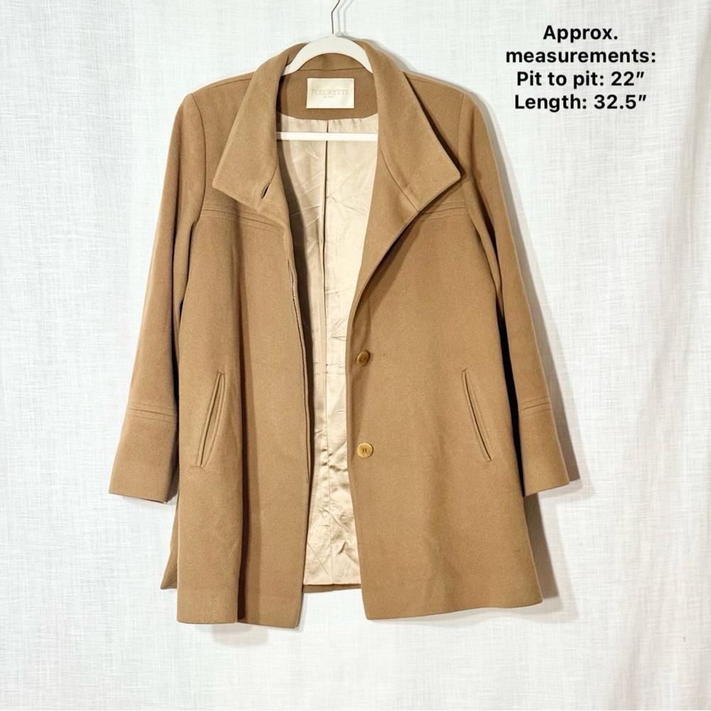 Fleurette Loro Piana Wool Camel Coat L Minimalist Quiet Luxury‎